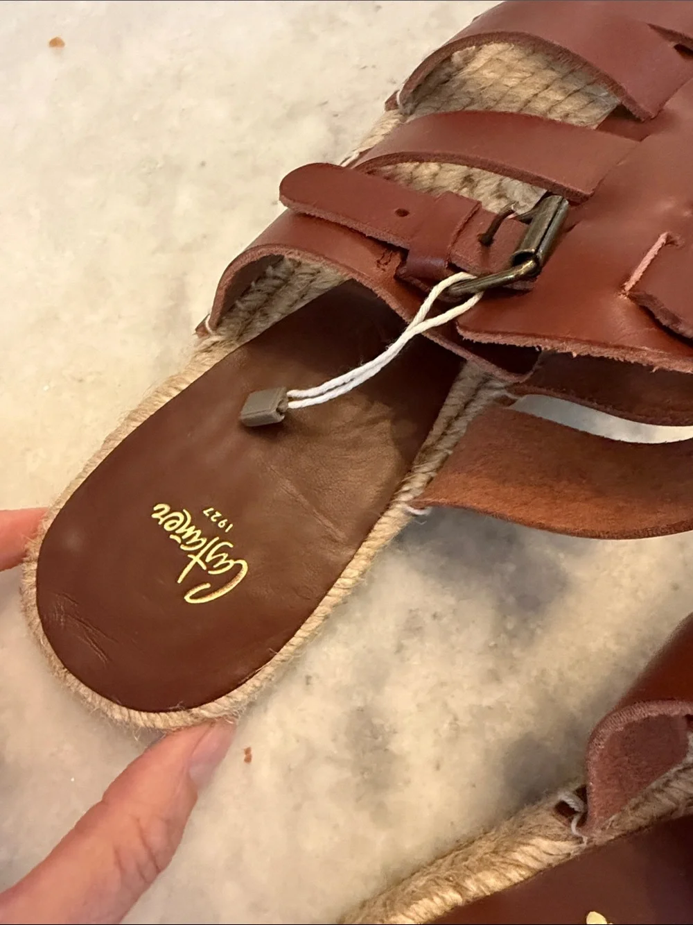 Castaner X Ancient Greek Sandals Brown Woven Leather Espadrille Slides